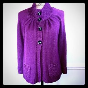 Style & Co. Plum cardigan sz L